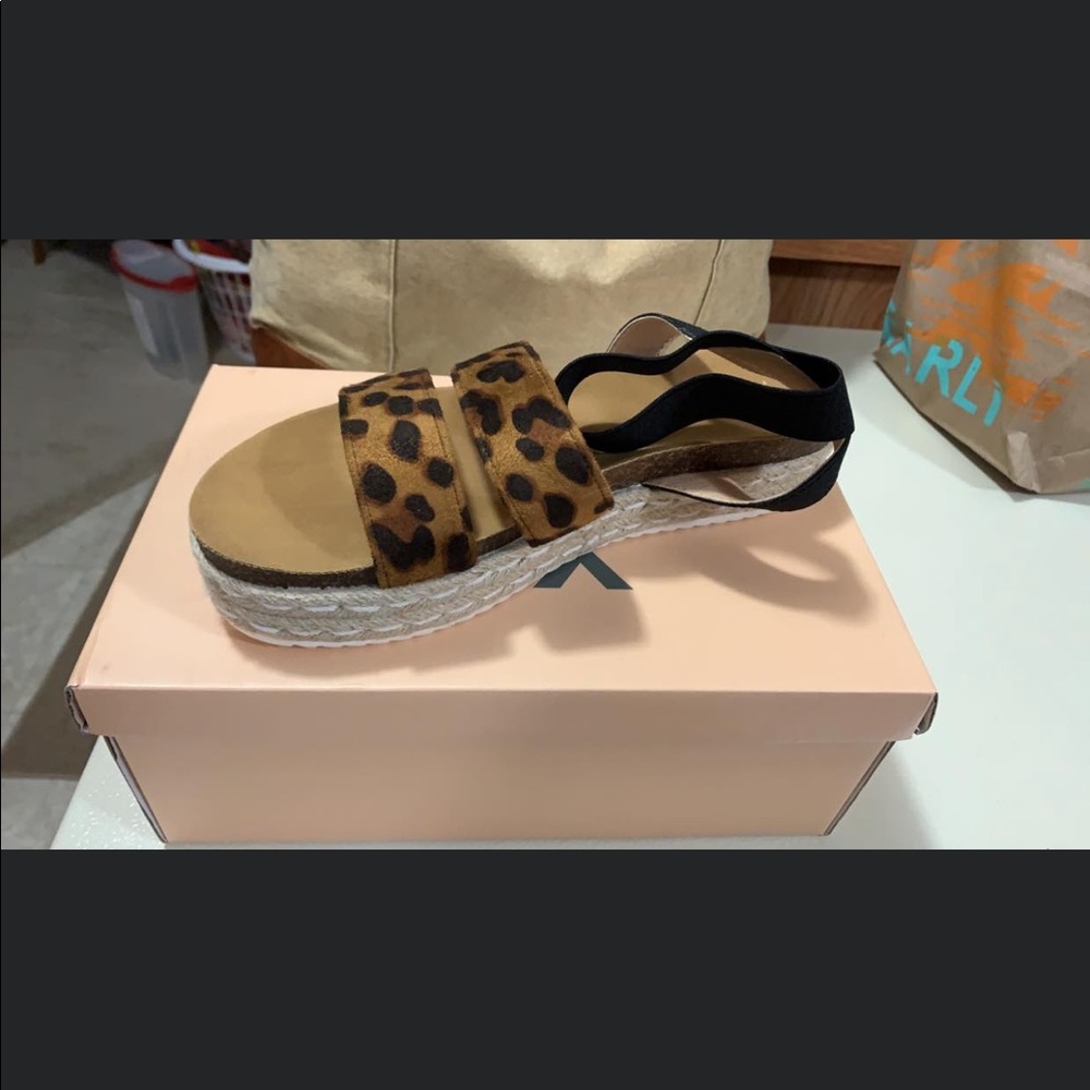 BRAND NEW cheetah platform sandals